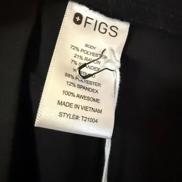 NWT FIGS M Set Ejura Scrub Tunic Top & Kade Cargo Scrub Pants Black Medical Tech - Picture 16 of 16